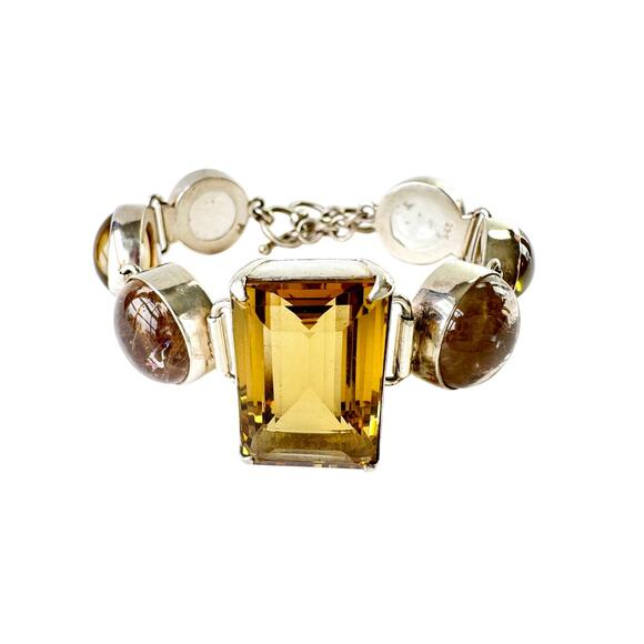 Lemon Quartz Stunning Bracelet Handmade Sterling Silver Rutile Quartz